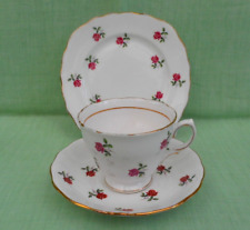 Trio de chá de porcelana Colclough #7433 rosa rosas osso - xícara de chá, pires e prato quadrado, usado comprar usado  Enviando para Brazil