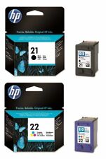 Cartuchos de tinta genuínos HP 21 preto + HP 22 cores C9351A/C9352A - ENTREGA GRATUITA! comprar usado  Enviando para Brazil