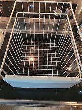 WHIRLPOOL KitchenAid Refrigerator Freezer White Wire Basket w panel "Slide Out", used for sale  Shipping to South Africa