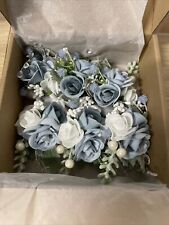 Floinla Wedding Decorations-Blue & White Flower Clip Ons Unisex (6 pcs.) NEW for sale  Shipping to South Africa