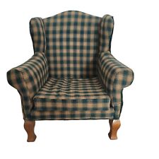 Vintage Boyds Bears Wooden Upholstered Wing Back Doll Furniture Chair Armchair for sale  Shipping to South Africa