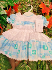 VESTIDO DE REDE TRADICIONAL PATCH AZUL TRADICIONAL VENDA SONHO BEBÊ MENINAS NOVO NA CAIXA 0-3 12-18 MESES comprar usado  Enviando para Brazil