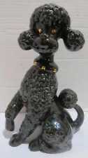 Estátua vintage preta padrão poodle cerâmica pintada à mão MCM 10 1/2" comprar usado  Enviando para Brazil