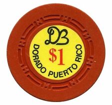 $1 DORADO BEACH DB Casino Chip de póquer rojo Puerto Rico H molde ficha segunda mano  Embacar hacia Argentina