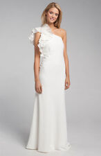 Carmen Marc Valvo One Shoulder Ruffle Crepe Gown (size 8) for sale  Shipping to South Africa