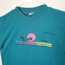 Camiseta Masculina Gráfica SINGER ISLAND FLORIDA Vintage Ponto Único Teal Praia Oceano M comprar usado  Enviando para Brazil
