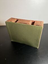 Carpeta acordeón vintage; cartón verde oliva, usada, usado segunda mano  Embacar hacia Argentina