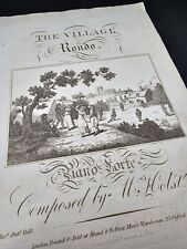 1818-21 Village Rondo Piano Forte Composed By M. Holst ENGRAVED MUSIC SCORE 7pp segunda mano  Embacar hacia Argentina