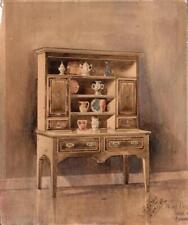 George Gusterson Poston (1864-1949) Watercolour Painting - Old Oak Dresser Study for sale  Shipping to South Africa