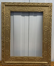 c19th Wood Gilt Plaster Moulding Wooden Frame For Painting 50x36.5cm usato  Spedire a Italy