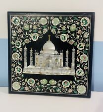 Mesa de centro 17" mármore preto esfregão - Taj Mahal incrustação floral - arte decoração para casa comprar usado  Enviando para Brazil