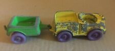 1967 TOOTSIE YELLOW  TOY CAR & GREEN TRAILER WITH PURPLE WHEELS for sale  Shipping to South Africa
