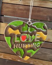I Love Hunting Heart Hanging Camo Metal Ornament I heart hunting NICE Christmas for sale  Shipping to South Africa