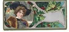 Tarjeta comercial victoriana en relieve - Tema de Navidad - Baumer & Co - Pianos - Ruedas, WV segunda mano  Embacar hacia Argentina