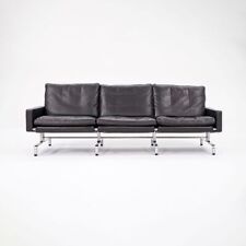 2002 Poul Kjaerholm Fritz Hansen PK31 Sofá de Três Lugares Couro Preto e Aço Inoxidável comprar usado  Enviando para Brazil