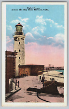 Cartão postal Lighthouse Across the Bay from Havana Cuba Morro Castle c 1915-1930 UNP comprar usado  Enviando para Brazil