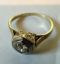 Vintage Edwardian 14k White &Yellow Gold &Diamond Ring Antique 1.92 grams Size 4 for sale  Shipping to South Africa