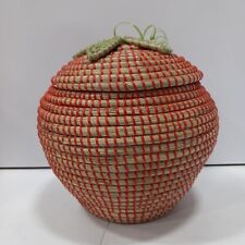 Used, Handmade Woven 'Strawberry' Basket w/Lid for sale  Shipping to South Africa