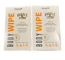 Hustle Clean Fresh Body Wipe Fresh Clean & Soothe 10 per Box Grab & Go (2 Boxes) for sale  Shipping to South Africa