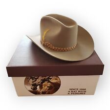 Chapéu Western Castor Vintage John B Stetson 3X Bronzeado XXX Stetson Com CAIXA 7 Longo Oval comprar usado  Enviando para Brazil