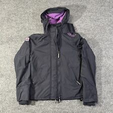 Women’s Superdry Japan Triple Zip Windcheater Size Small Black Purple Rain Coat for sale  Shipping to South Africa