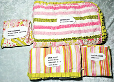 Berço Bedding KidsLine by Dena 5 peças conjunto bordado, fitas de veludo, rosa, verde comprar usado  Enviando para Brazil