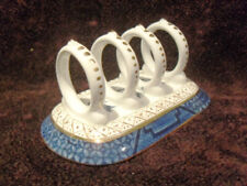 SCARCE ANTIQUE BOOTHS BLUE & WHITE REAL OLD WILLOW PATTERN 4 SLICE TOAST RACK for sale  Shipping to Canada