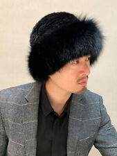 Chapéu de pele de vison real masculino inverno quente chapéu balde aba de pele de raposa boné de esqui ao ar livre comprar usado  Enviando para Brazil