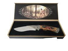 Cuchillo y estuche de exhibición de acero inoxidable con cabeza de orificio ornamental de 10". segunda mano  Embacar hacia Argentina