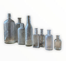 Lot Of 5 Antique Clear Glass Bottles 1900s Decor Collection Some Markings segunda mano  Embacar hacia Argentina