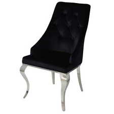 Krzesło glamour William II Black nowoczesne do salonu jadalni pikowane guzikami na sprzedaż  PL
