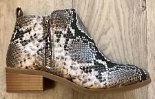 Papaya Ladies Ankle Boots, size 4, Brown Snake Print Faux Leather, New # 452 for sale  Shipping to South Africa