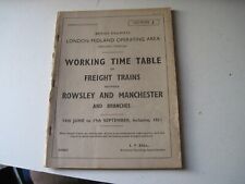 Working timetable rowsley for sale  GLOUCESTER