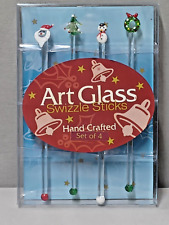 Holiday artglass swizzle for sale  Midlothian