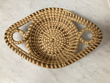 Vintage cesta de grama doce laço duplo Gullah Charleston feita à mão arte popular comprar usado  Enviando para Brazil
