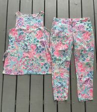 Conjunto túnica/calça Lilly Pulitzer Donna sem mangas koi peixe floral tamanho médio e 6 comprar usado  Enviando para Brazil