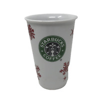 Caneca de viagem Starbucks café 10 oz floco de neve vermelho copo de cerâmica 2010  comprar usado  Enviando para Brazil