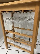 1990s Oak Wine Bottle And Glass Rack Table for sale  Shipping to South Africa