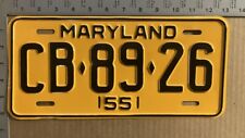 1955 maryland license plate for sale  Milton Mills