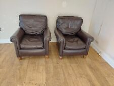 2 x leather brown armchairs for sale  HIGH WYCOMBE
