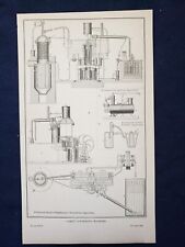 Impresión de grabado vintage: ¡máquinas para hacer hielo Carre's 1890! segunda mano  Embacar hacia Mexico