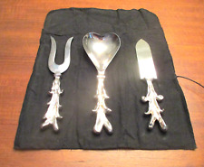 Michael Aram I LOVE YOU 3 Pc Silverplated TWIG SERVING SET Mint in Box w/Papers for sale  Shipping to South Africa