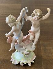 Estatuilla vintage de bailarines de porcelana Volkstedt querubín putti 7"" ver descripción segunda mano  Embacar hacia Argentina