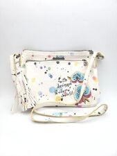 Bolsa tiracolo Desigual branca pastel confete flores azuis com borla LEIA, usado comprar usado  Enviando para Brazil