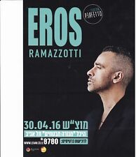 Eros Ramazzotti Live Tel Aviv 2016 Super Raro Mini Pôster Flyer Hebraico Israel comprar usado  Enviando para Brazil