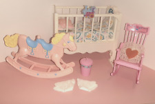 Barbie Heart Family Musical Nursery Crib Rocking Horse Rocking Chair Accessories for sale  Shipping to South Africa