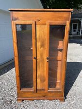 Pine 7 gun Wood Cabinet with 2 doors lock and key 34"W 12"D 65"H for sale  Kempton