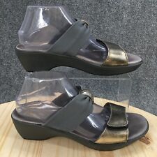 Naot Sandals Womens 41 Pinotage Strappy Low Wedge Gray Leather Open Toe Casual for sale  Shipping to South Africa