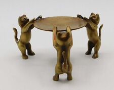 Requintado bronze 3 gatos estátua lâmpada a óleo castiçal escultura art déco 3" comprar usado  Enviando para Brazil