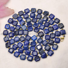 Collar de cuentas de piedras preciosas cuadradas planas de 12 mm azul natural lapislázuli 14-100 pulgadas segunda mano  Embacar hacia Argentina